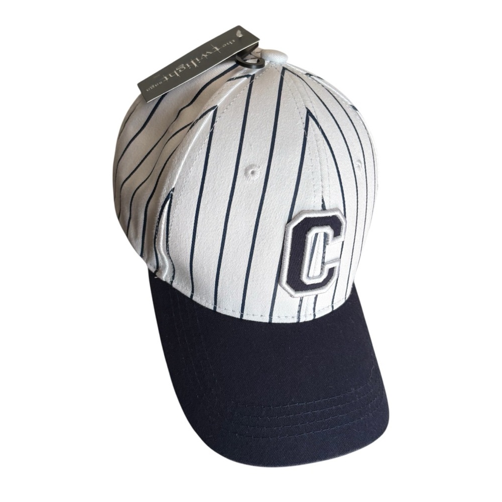 The Twilight Saga Movies Cullen Stripe Baseball Cap Hat  Adjustable Navy White